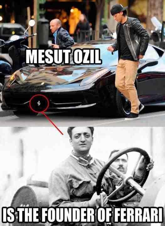 Bate Bola Inglês - CURIOSIDADE: Enzo Ferrari x Mesut Özil Se fossem pai e  filho não seriam tão parecidos.
