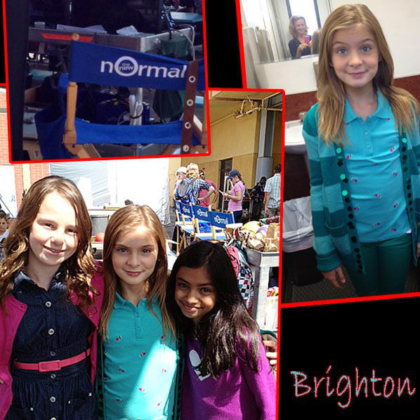 So proud of my hilarious sister Brighton Sharbino.  Shooting on #NBC set of #NewNormal this week with