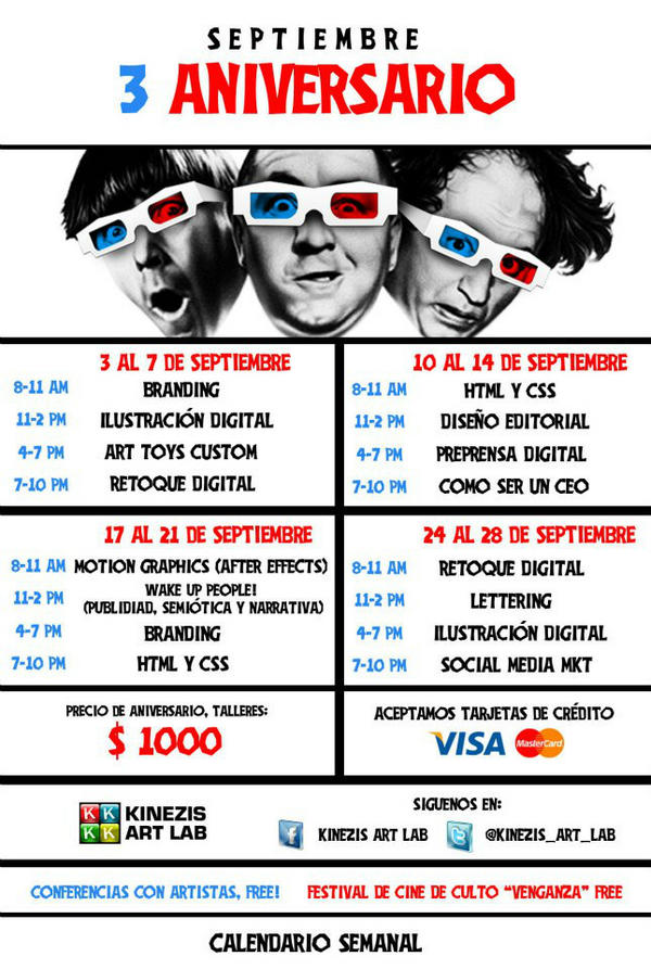 KINEZIS_ART_LAB's tweet image. POR SI NO HAN VISTO NUESTROS TALLERES AQUI LES DEJO LOS CALENDARIOS.