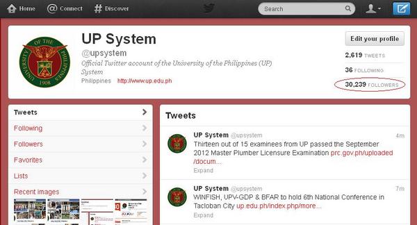 upsystem's tweet photo. As of Sept 13, @UPSystem has 30,239 "followers," an increase of two new "followers" every hour in the past 22 days. http://t.co/ckCi7FyD