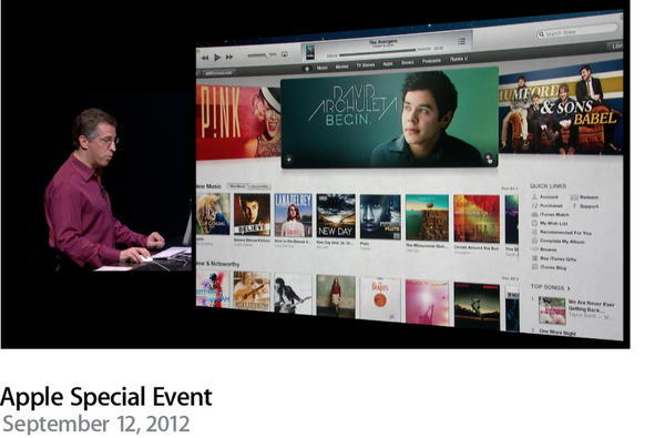 DavidArchie's tweet photo. Cool to see this pop-up when Apple talked the redesign of the iTunes Store. Front &amp; center when he said "new &amp; hot"(ks) http://t.co/ixyETIUM