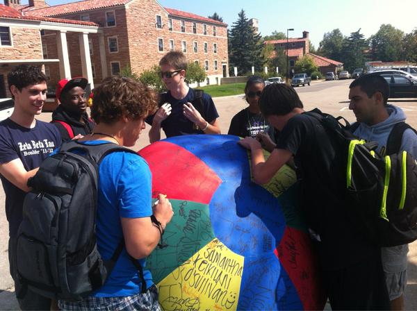 ZBT_CU's tweet photo. Find us on campus rolling that big ball around. #Getontheball http://t.co/bS5819yT