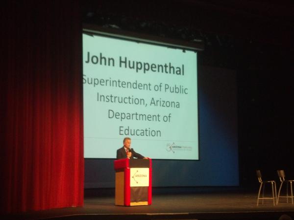 jhelfgot's tweet photo. Sup. Huppenthal on new program to recognize AZ schools for civic engagement programs @AZTownHall Forum on #EngagingAZ http://t.co/pmSlngJk