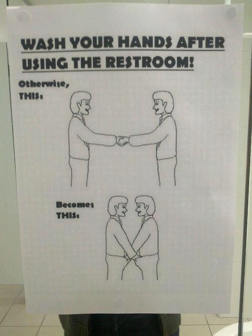 Se laver les mains, c'est bien.