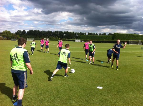adidasUK's tweet photo. Check out our competition winners @ @chelseafc's training ground, a day in the life of a pro footballer! #cfckit #allin http://t.co/95T202Q4