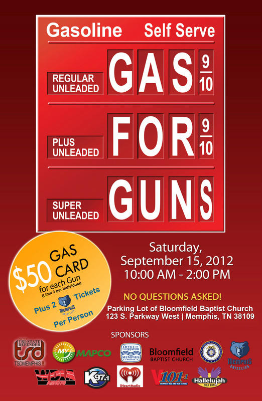 Gas 4 Guns tomorrow! $50 gas card & 2 MemGrizzlies tix. See flyer!