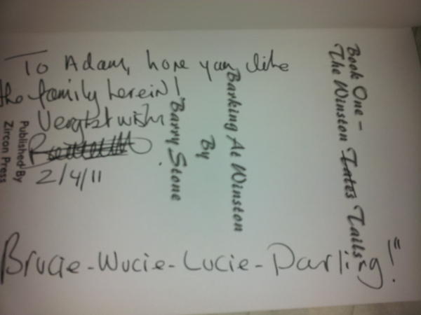 @loosetappets Barking At Winston is one of my favourite books, just thought you should know this. :D It's brilliant!