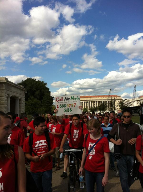 Polaris_Project's tweet image. Like our &quot;Call Me Maybe&quot; 1-888-373-7888 sign? #smswalk