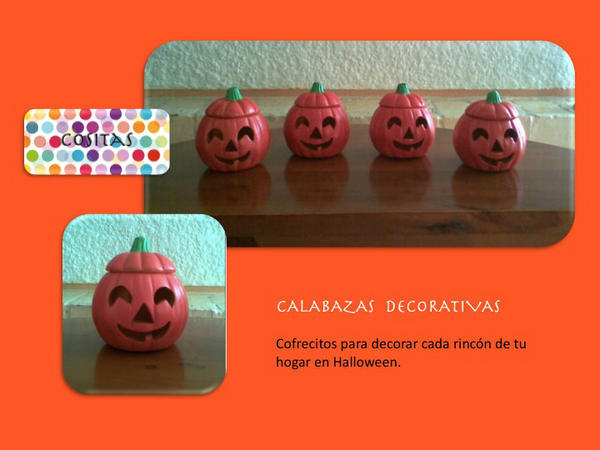 Nuestras calabacitas :) Cofresitos decorativos para #halloween :) #Ideales