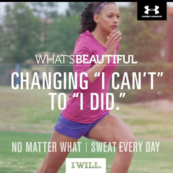 UnderArmour's tweet photo. Today is another chance to change "I CAN'T " into "I DID". RT if you will. #IWILL http://t.co/jqtYJClX