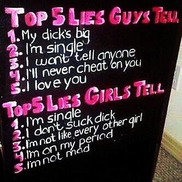 guff's tweet image. Top 5 lies.