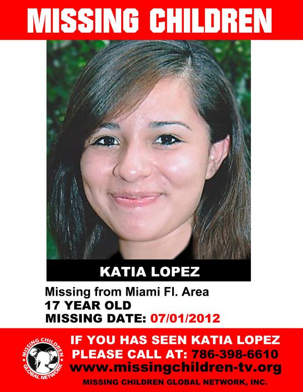 1missingchild's tweet image. AYUDANOS A ENCONTRARLA--HELP TO FIND KATIA, 305-647-7131
MISSING CHILDREN GLOBAL NETWORK,INC