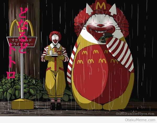 Japan_Game_Love's tweet photo. McDonalds + Totoro = nightmares. For the rest of your life. http://t.co/BpkthEub