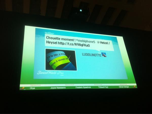 mgillet's tweet image. Gr8 to see twitter interactions at @mobistarFR @mobistarNL #mobiphone5 event thanks to @tweetwallpro