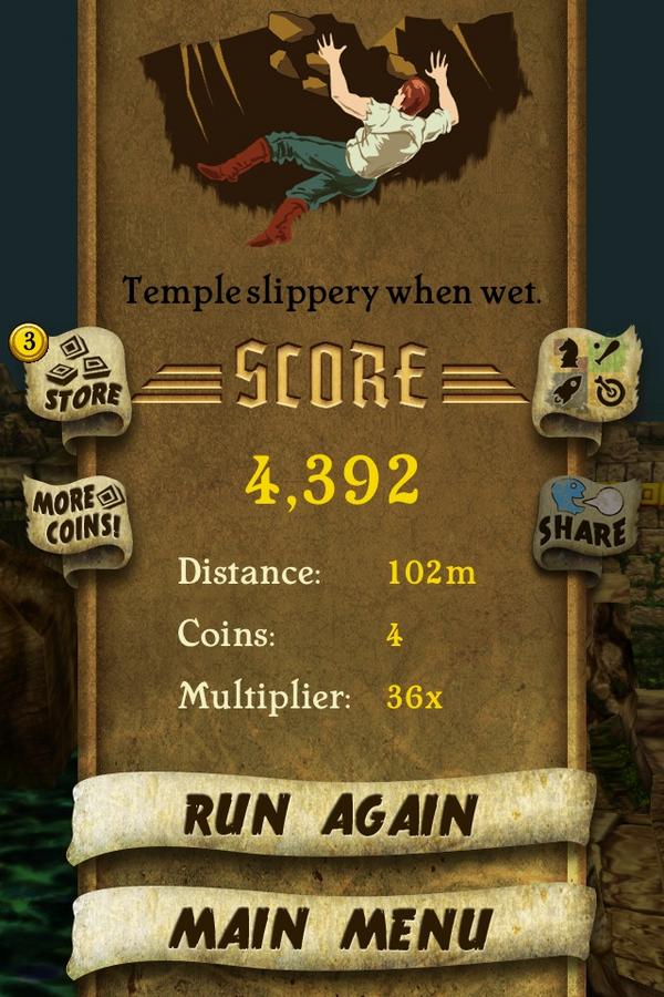 LillyeB's tweet photo. I got 4,392 points while escaping from demon monkeys. Beat that! http://t.co/4ILxK8SI #TempleRunggu http://t.co/QaKLOpAQ