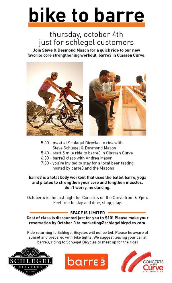 Bike to Barre October 4th! Limited space so reserve your spot today!