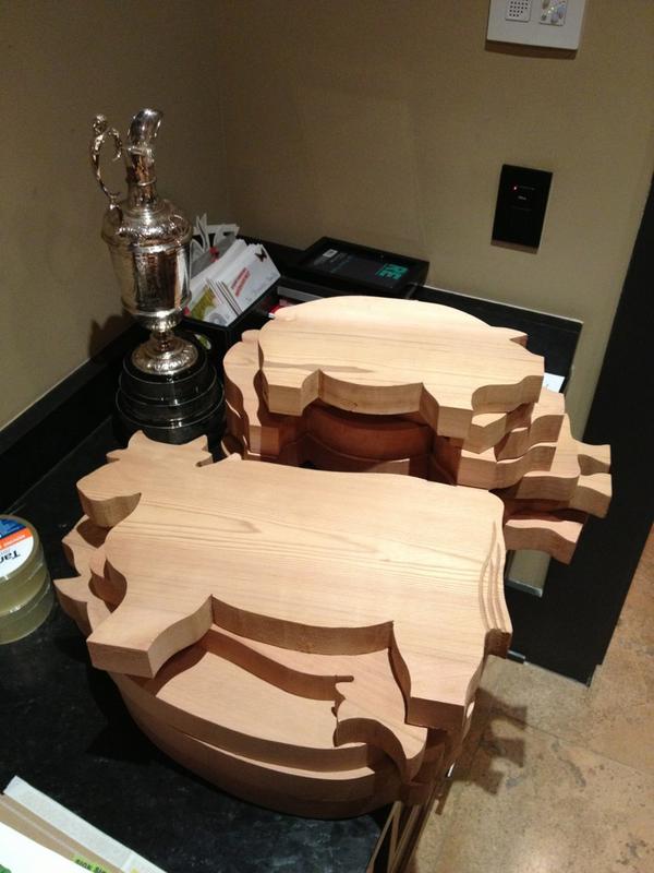Some of <a href="/swinendandybbq/">swineanddandybbq</a>'s favorite trophies on the desk tonight!