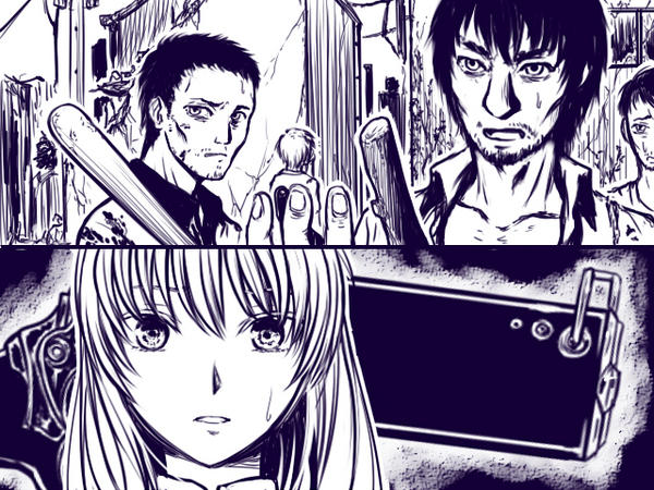 @h_sakura 「おい、食わねぇのか?」「...あの女、銃を持ってた」「だから?」「なんで、撃たなかったんだろうな」「...ビビッてたんだろ。足が震えてたじゃねぇか」「...あぁ。でもあれは......いや、なんでもない」 