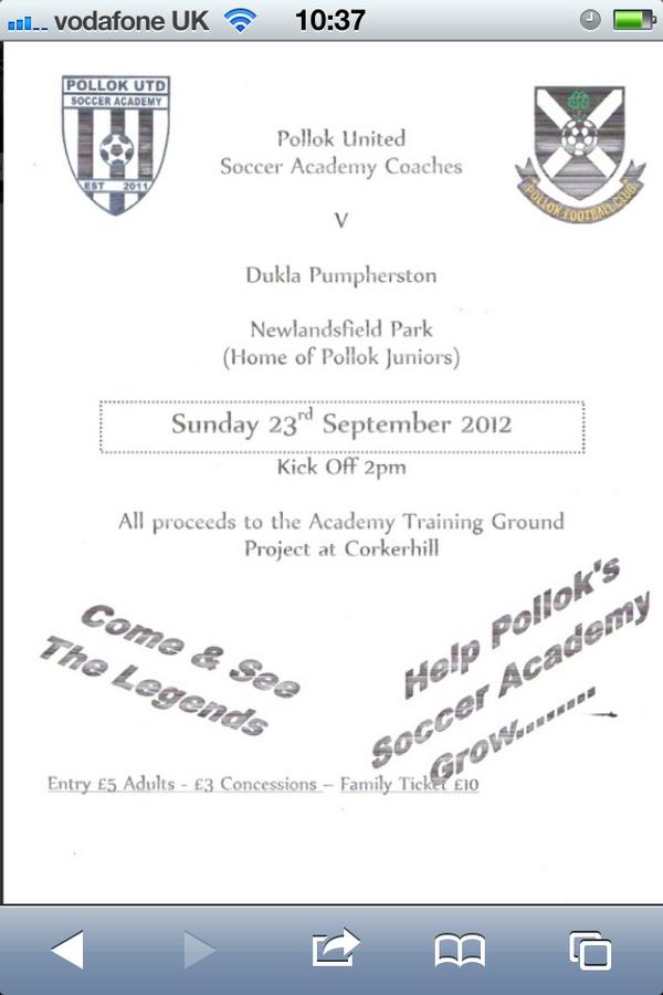 PollokUtdS_A's tweet photo. @pollokfc any chance of a RT for our clubs fundraising at Newlansfield this Sunday 2pm kick off. Much appreciated http://t.co/GD812hKT