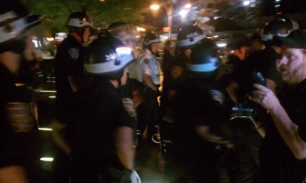 dontbeaputz's tweet photo. Cops now filing out of park. No arrests, no announcement. #ows #s17 http://t.co/J5ZHFgTN