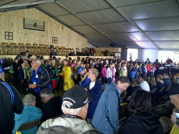 CityNewsKIT's tweet photo. School kids getting into place ahead of #IPM2012 opening ceremonies #570news http://t.co/cM2m9bVJ