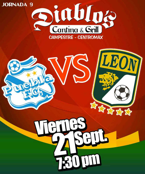 INNOBARES's tweet photo. PARTIDAZO EL VIERNES 7PM LEON VS PUEBLA EN DIABLO´S CANTINA&amp;GRILL...RESERVA 2170944 http://t.co/FQrf3yb1
