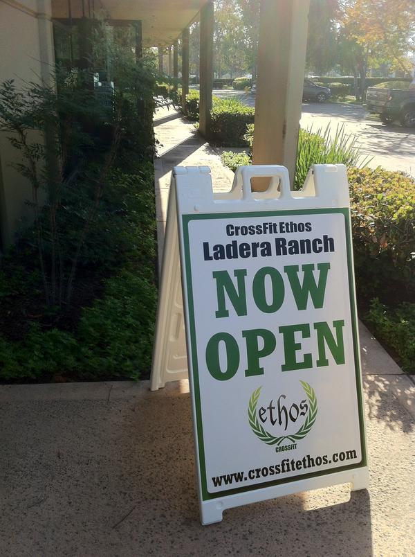 SignsRX's tweet image. Double-sided A Frame sign we made for @CrossFitEthos promoting their new box in Ladera Ranch.
