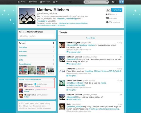 OutreachAIDS's tweet photo. We really don't think that @matthew_mitcham is anything like @mittromney! Matthew is soooooo much better and hotter! http://t.co/scnK4lbu