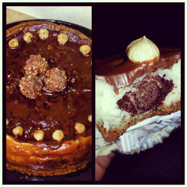 Loves_Cakes's tweet photo. Ferrero Rocher and Nutella cheesecake http://t.co/1CF6PDmh