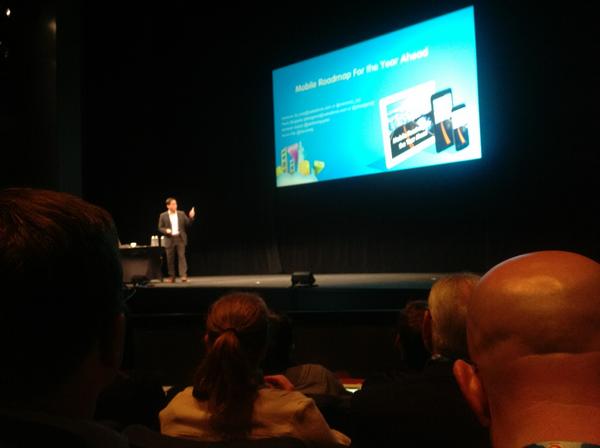 NowHearChris's tweet photo. @clarence_so introducing Salesforce's mobile roadmap introducing @Taptera's new product Sophia #DF12 http://t.co/UE2hltwF