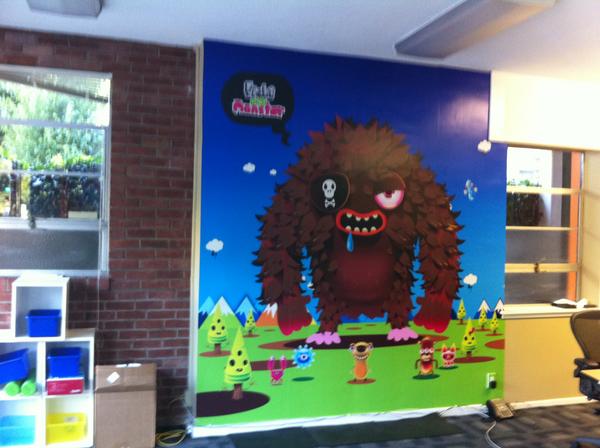 FightMyMonster's tweet photo. Brawny is SO monstrously HUGE! He can hardly be contained on this wall, check him out! #FightMyMonster http://t.co/aiPHpyit