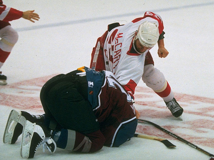 SI Vault on X: "Darren McCarty beats up Claude Lemieux. "Well done," says  every hockey fan. http://t.co/tA3PolZF" / X