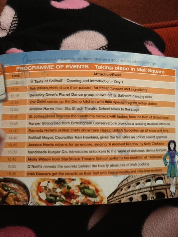 Just received the booklet for the Solihull Food Festival 5th-7th Oct.  V excited to see our listing!