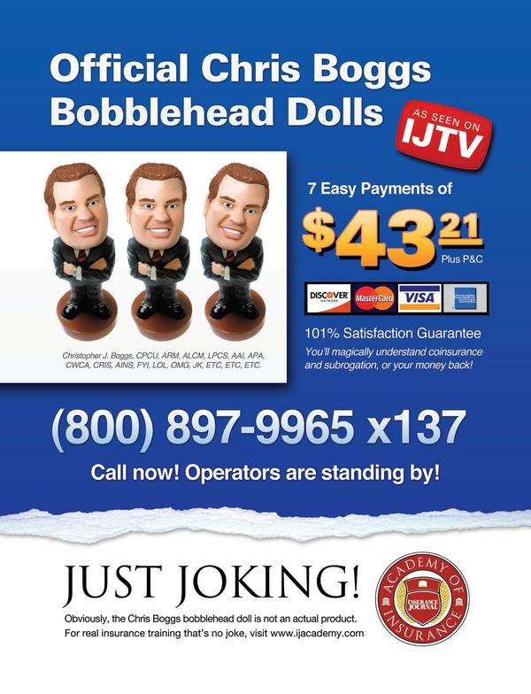 IJAcademy's tweet photo. Bobblehead Boggs! The Academy's Director of Education, Chris Boggs, was turned into a Bobblehead for satire issue! http://t.co/FSm5PGl8