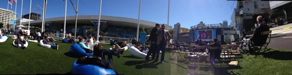 alisonjudy's tweet image. Here's my #1view @ #df12 sitting in a beanbag chair in the middle of Howard St. in #SF