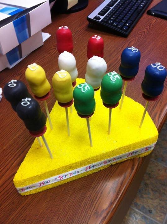 Endo file cake pops via FB. <a href="/ericasweettooth/">Erica Pitera</a> needs to post a recipe for these! #dentistry, #creativedentists