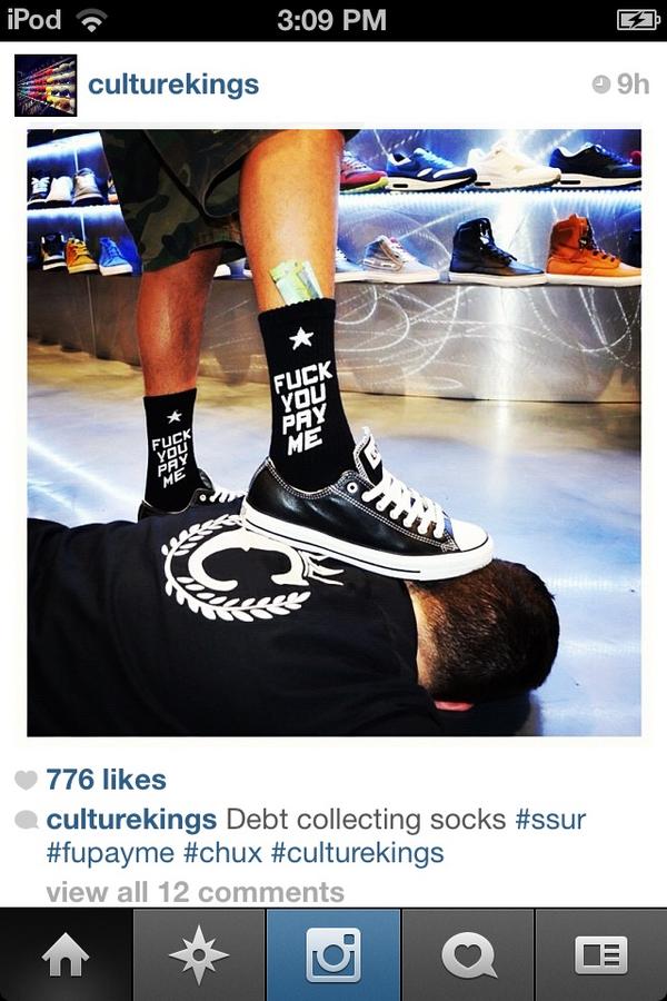 Kosmik_Ray's tweet image. Saw these sick ass socks on instagram so I took a pic 🌟FUCK YOU PAY ME enough said #crazy #Cali #love