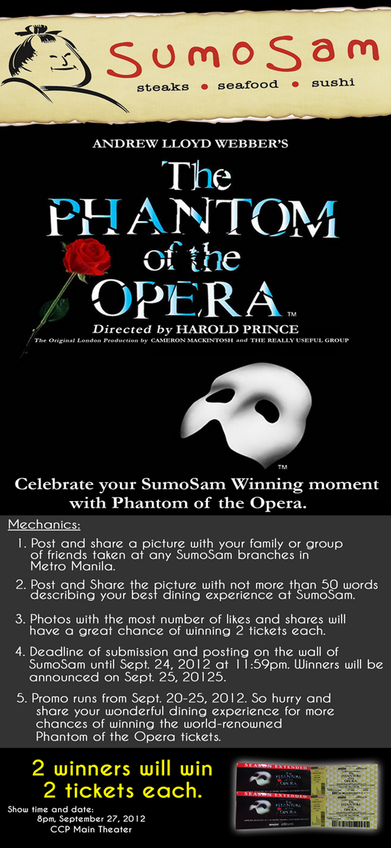 SumoSamPH's tweet photo. Like http://t.co/rWypT4VC and WIN tickets for the world renowned show The Phantom of the Opera.Check out the Mechanics! http://t.co/zitMKwlt