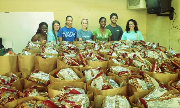 BoroFoodBank's tweet photo. A HUGE thanks to our GSU volunteers today that helped make 100 bags of food for senior citizens! http://t.co/pSWaq4fG