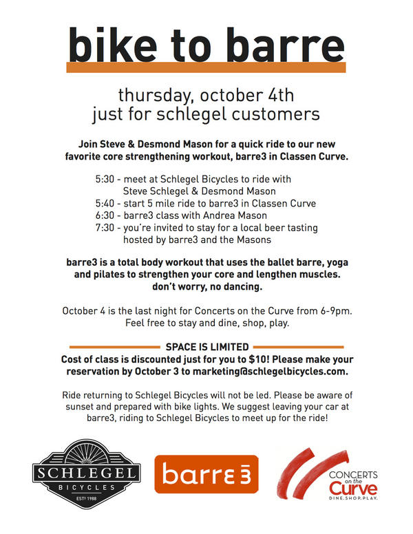 Save the date &amp; join us October 4th for Bike to Barre!