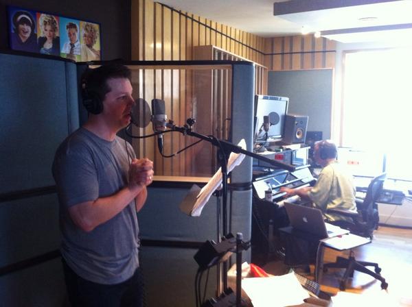 SeanHayes's tweet photo. Here with the incomparable #MarkShaiman recording my song for @NBCSmash. It's a big, big, big number. ;-) http://t.co/EBIZBmFk