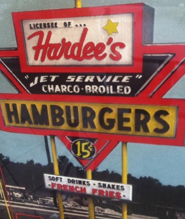 pyrguy's tweet image. Hardee's Hamburgers I've never seen this style of Hardee's sign before.. From North Carolina  font.ly/font/2761