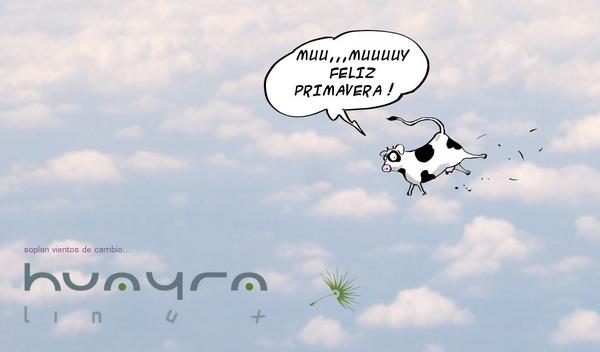 Queremos desearles a todos y todas una feliz primavera y regalarles un fondo de escritorio de <a href="/HuayraLinux/">Huayra Linux 🌪🐮</a>