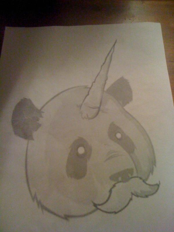 rebeccamichel's tweet image. Couldn&apos;t decide between drawing a panda or a unicorn #pandacorn