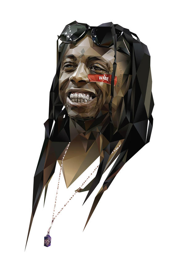 GraphixExtende_'s tweet image. This digital illustration is made up of polygons that are all individually colored with gradients. #artist #LilWayne