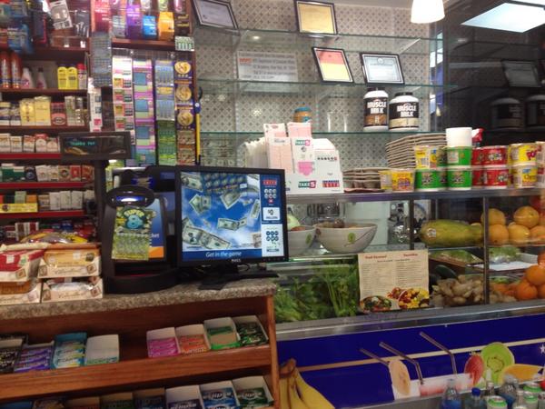 heymatthere's tweet image. Fresh fruit, veggies, health drink bar. And tobacco. #wideNet #superStore #BK