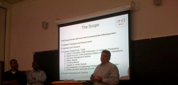 ICEStandardMD's tweet image. Joseph Ekman talking at University San Francisco in California regarding IT-911 Project Team.