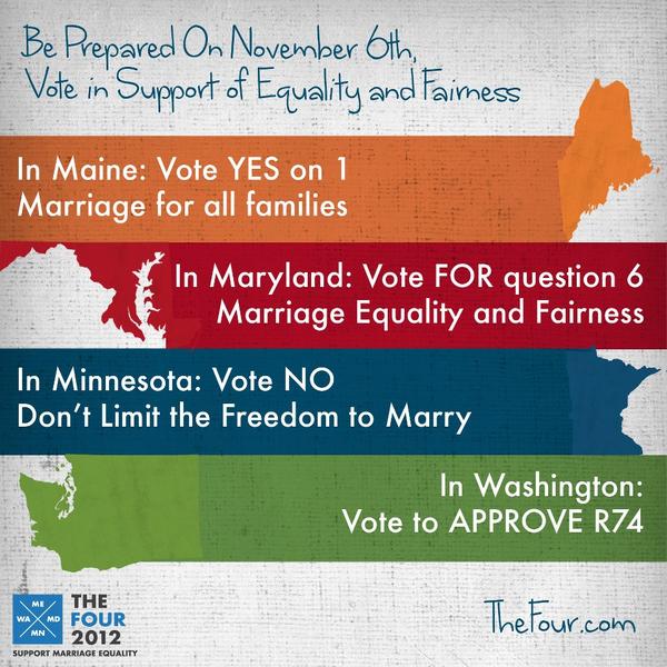 Live-Blogging Election 2012: The Marriage Equality Ballot Measures