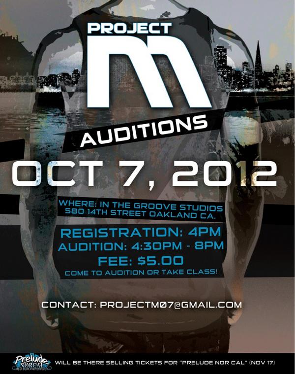 _ProjectM's tweet image. AUDITIONS 10.7.12. Come to audition or take class.