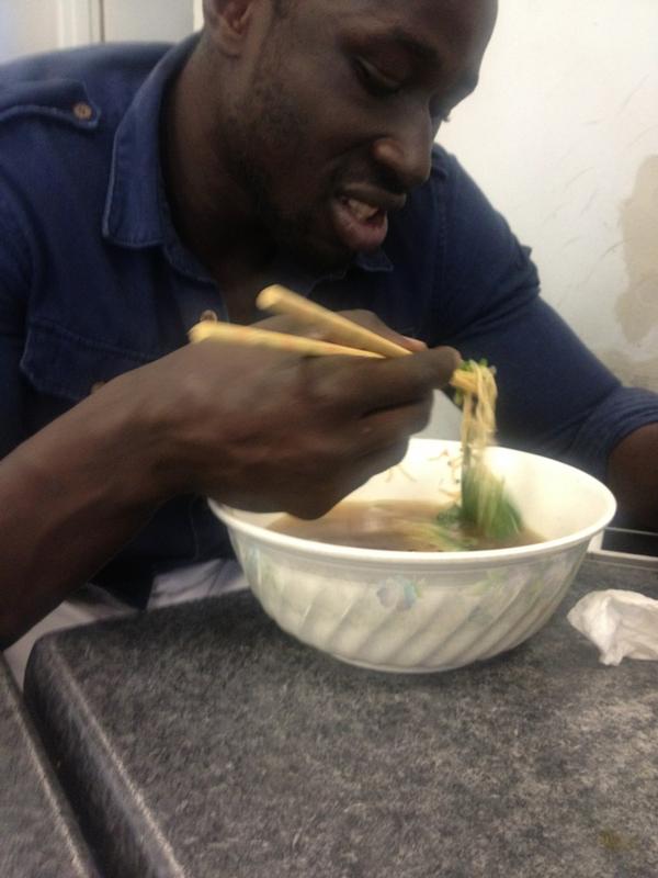Tim_Nwilliams's tweet photo. My boy Daniel Adongo loving mercury soup #hungryman http://t.co/1Eab2ZS3